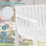 Tangkula Patio Chairs Set of 2/4, Weather-Resistant Plastic Outdoor Armchairs