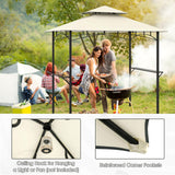 Tangkula 8x5 Ft Grill Gazebo, 2-Tier Barbecue Gazebo with 2 Shelves