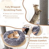 Tangkula Floor to Ceiling Cat Tree, Tall Cat Tower with Adjustable Height (93-107 Inch) for Large Cats