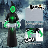 Tangkula 8 FT Giant Halloween Inflatable Ghost with Lighted Mirror Face