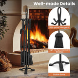 Tangkula 5 Pieces Fireplace Tool Set, Fireplace Accessories with Poker