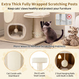 Tangkula Cat Tree Tower, 61 Inch Multi-level Tall Cat Tower with 2-Story Cat Condo, Top Perch, Sisal Scratching Posts & Carpet