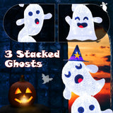 Tangkula 4 FT Halloween Lighted Stacked 3 Ghosts