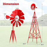 Tangkula 8.3FT Windmill Yard Garden Metal Ornamental Wind Mill Weather Vane Weather Resistant