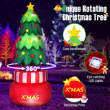 Tangkula 8 FT Christmas Inflatables, Blow-up Rotating Xmas Tree with Built-in LED Lights