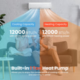 12000 BTU Mini Split Air Conditioner Pre-Charged Inverter Heat Pump System, 17 SEER2 208-230V Wall Mounted Ductless AC Unit Energy Saving