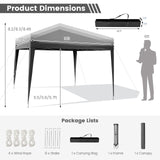 Tangkula 10x10 Ft Pop Up Canopy Tent, Easy Setup Instant Canopy with 8 Stakes