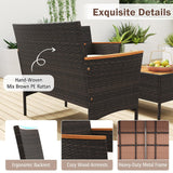 Tangkula Patio Wicker Sofa Set