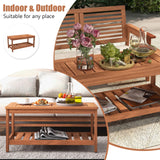 Tangkula Hardwood Outdoor Patio Coffee Table