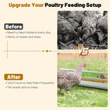 Tangkula Chicken Feeding Trough, 45 Inch Long Heavy Duty Galvanized Steel Coop Feeder with Drainage Holes