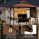 Tangkula 13x5 Ft Grill Gazebo with Dual Side Awnings, 2-Tier Barbecue Gazebo with 2 Shelves