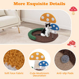 Tangkula 17 Inch Mushroom Cat Bed, Cat Claw Scratcher with Wide Large Platform, Sisal Scratching Panel