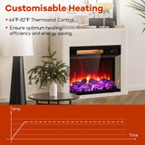 Tangkula 23 Inches 3-Sided Glass Electric Fireplace with Remote, 1500W Fireplace Heater with Thermostat