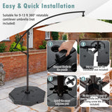 Tangkula 4PCS Patio Cantilever Offset Umbrella Base Weight Stand