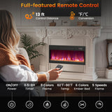 Tangkula 26” Electric Fireplace Insert, Recessed 1500W Fireplace Heater with Remote Control, 0.5-9H Timer