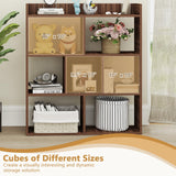 Tangkula 7-Cube Bookshelf, Floor Standing Open-Back Bookcase with Anti-Toppling Devices