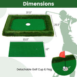 Tangkula Floating Golf Green for Pool, Floating Chipping Green Includes Golf Hitting Mat