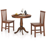 Tangkula Dining Table Set for 2, Vintage Kitchen Table and Chairs Set of 2