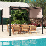 Tangkula 10x10 Ft Pergola, Patio Pergola with 2-Piece Retractable Sun Shade Canopy