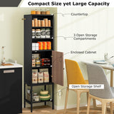 Tangkula Tall Bathroom Storage Cabinet with 1 Door and 4 Shelves, 57" H Narrow Floor Cabinet with Adjustable Shelves