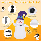 Tangkula 6 FT Halloween Inflatable Cute Ghost with Jack-O-Lantern