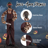 Tangkula 5.7 FT Halloween Animated Shaking Haunted Man with Chainsaws