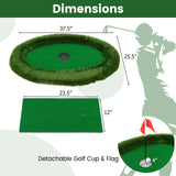 Tangkula Floating Golf Green for Pool, Floating Chipping Green Includes Golf Hitting Mat