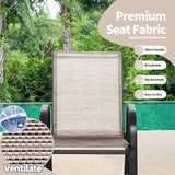 Tangkula Patio Rocking Chair Set of 2/4, Outdoor Ergonomic Rockers with Breathable Fabric Seat