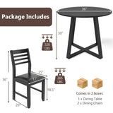 Tangkula Round Dining Table Set , Dinette Set with Table and Padded PU Chairs