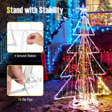 Tangkula 5 FT Animated Lighted Christmas Tree, Light-up Xmas Tree with 252 Warm & 202 Cold LED Lights