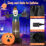 Tangkula 7 FT Halloween Inflatable Haunted Scarecrow, Blow up Yard Decoration with Built-in LED Lights