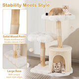 Tangkula Cute Wood Cat Tree(32 Inch)