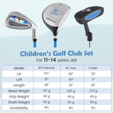 Tangkula 3 Pieces Junior Golf Club Set for Children Right Hand,Aged 11-14