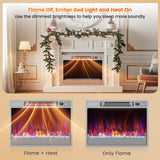 Tangkula 23-Inch Infrared Quartz Electric Fireplace Insert with Remote Control, 1500W Recessed Fireplace Heater with Thermostat