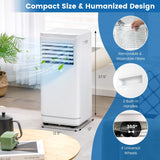 8000 BTU Portable Air Conditioner, Personal AC Unit with Dehumidifier & Fan Mode, Sleep Mode, 24H Timer