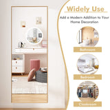 Tangkula 59" x 22" Full Length Mirror, Full Body Mirror with Rectangular Aluminum Frame and Explosion-Proof Glass