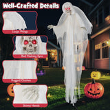 Tangkula 8.3 ft Halloween Standing Haunted Angel, Voice Activated Animatronic Ghost w/Lighted Eyes