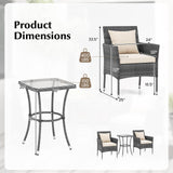 Tangkula 3-Piece Patio Furniture Set, Onesize