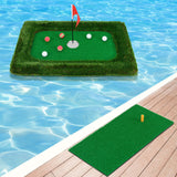 Tangkula Floating Golf Green for Pool, Floating Chipping Green Includes Golf Hitting Mat