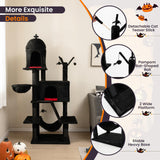 Tangkula Gothic Cat Tree, 67 Inch Tall Cat Tower with Sisal Scratching Posts and Ladder