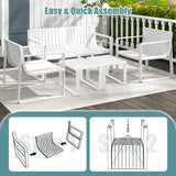 Tangkula Patio Chairs Set of 2/4, Weather-Resistant Plastic Outdoor Armchairs