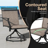 Tangkula Outdoor Swivel Dining Chairs Set of 2/4, Patio Chairs with Quick-Drying Fabric and Metal Frame