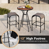 Tangkula 5 PCS Outdoor Bar Table Set, 28” Round Bar Height Table with 4 Bar Stools