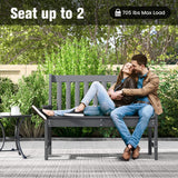 2-Person Outdoor Garden Park Bench, All-Weather HDPE Patio Loveseat Chair  - Tangkula