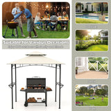 Tangkula 8x5 Ft Grill Gazebo, 2-Tier Barbecue Gazebo with 2 Shelves