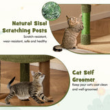 Tangkula Cactus Cat Tree, 59 Inch Tall Cat Tower with Sisal Scratching Posts