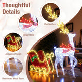 Tangkula 5.4 FT Christmas Lighted Reindeer & Santa’s Sleigh