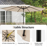 10FT Patio Umbrella, Outdoor Market Table Umbrella with Push Button Tilt