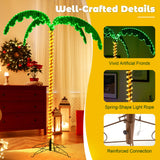 Tangkula Artificial Lighted Palm Tree, 7.5 FT Coconut Plam Tree w/ 4 Fronds & Metal Base