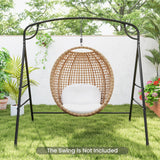 Tangkula Metal Swing Frame, Porch Swing Stand with Extra Side Bars